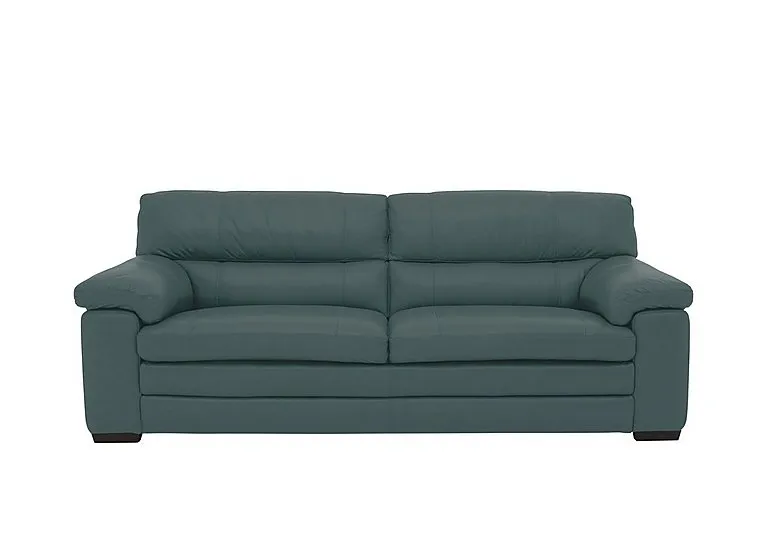 Cozee 3 Seater Pure Premium Leather Sofa - BV Lake Green