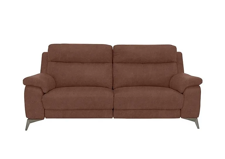 Missouri 3 Seater Fabric Recliner Sofa with Power Headrest - Hazelnut