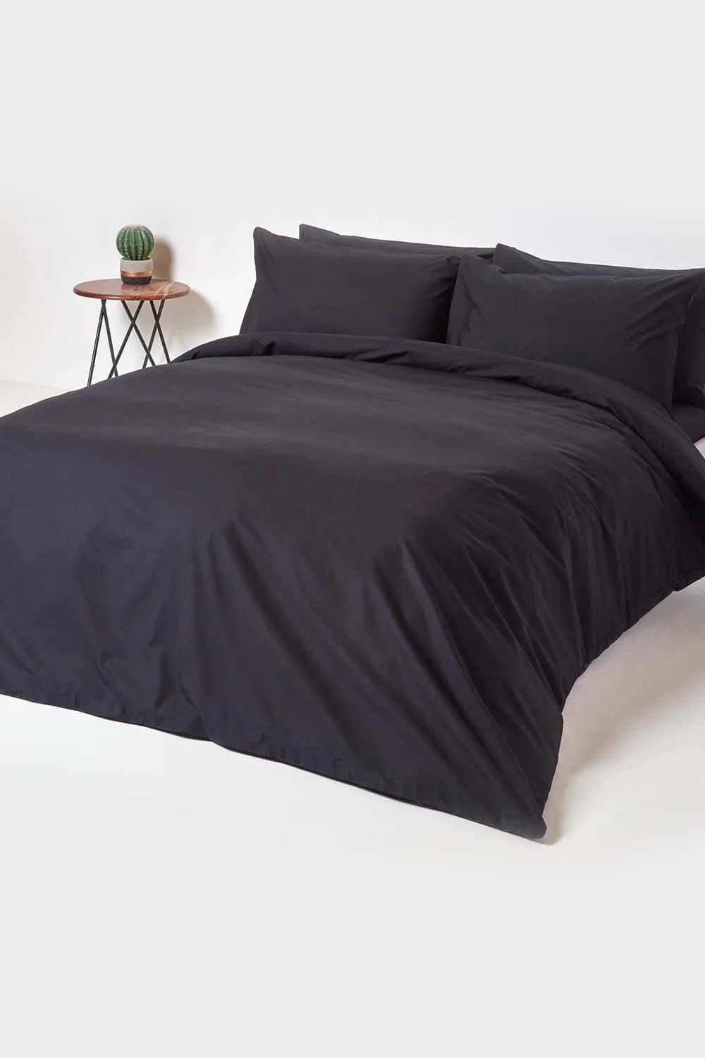 Homescapes Egyptian Cotton Flat Sheet 200 Thread Count in Black 4