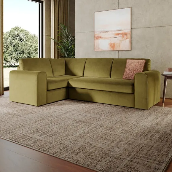 Abel Matte Velvet Corner Sofa 1