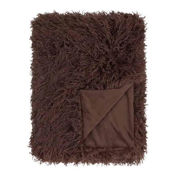 Furn. Rowan Faux Fur Throw Blanket 130cm x 175cm 3