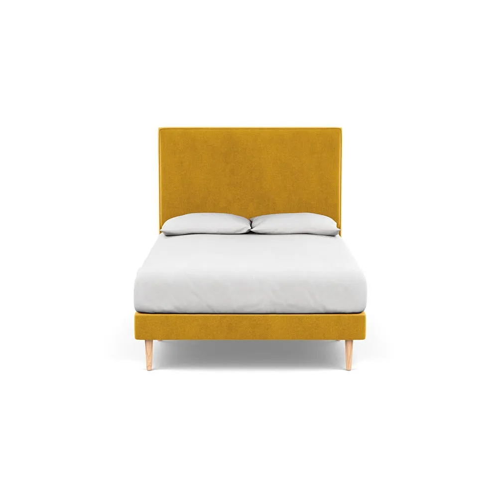 Heal's Newman Headboard (Lift Storage) Double Smart Luxe Velvet Canary 1