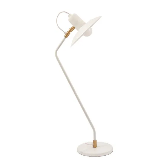 Camden Matt White Metal Angle Arm Task Table Lamp 4