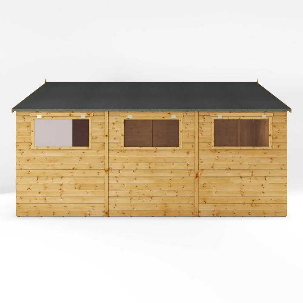 Mercia 15 x 10 Ft Premium Shiplap Apex Workshop - L457.2 x W322.7 x H252.4 cm in Brown 4