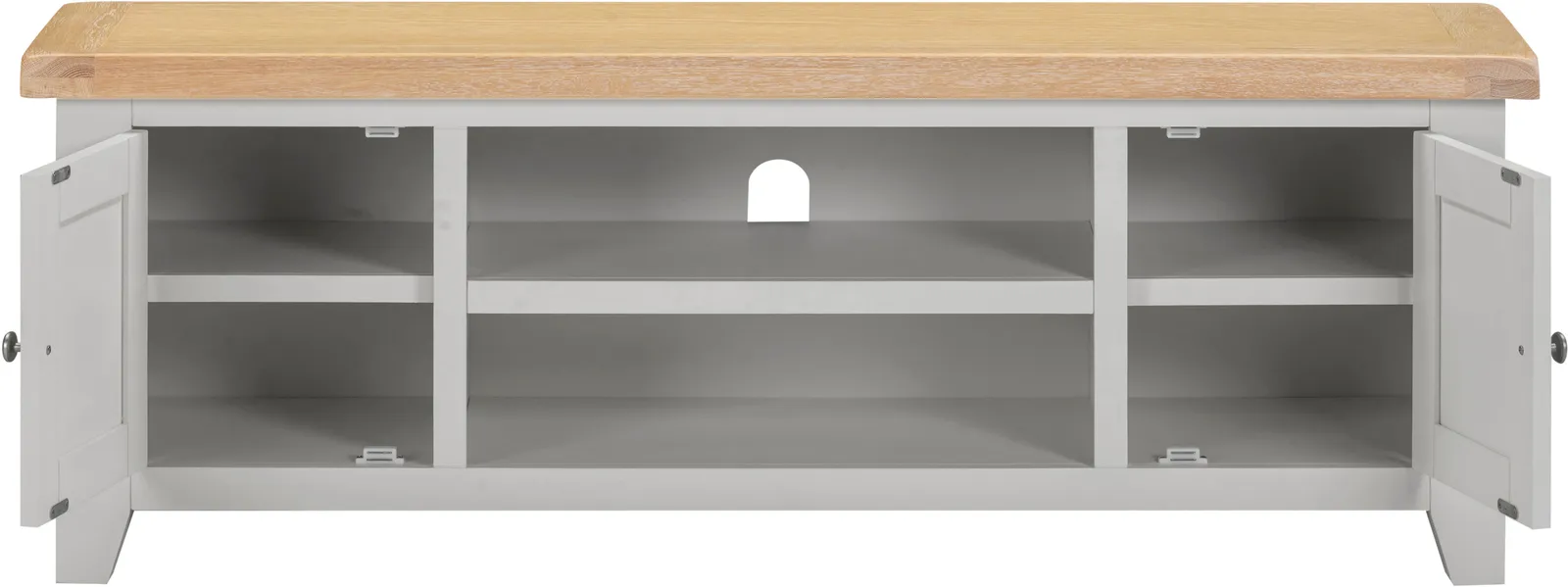 Seconique Windsor Straight TV Unit (Fully Assembled) in Light Grey 4