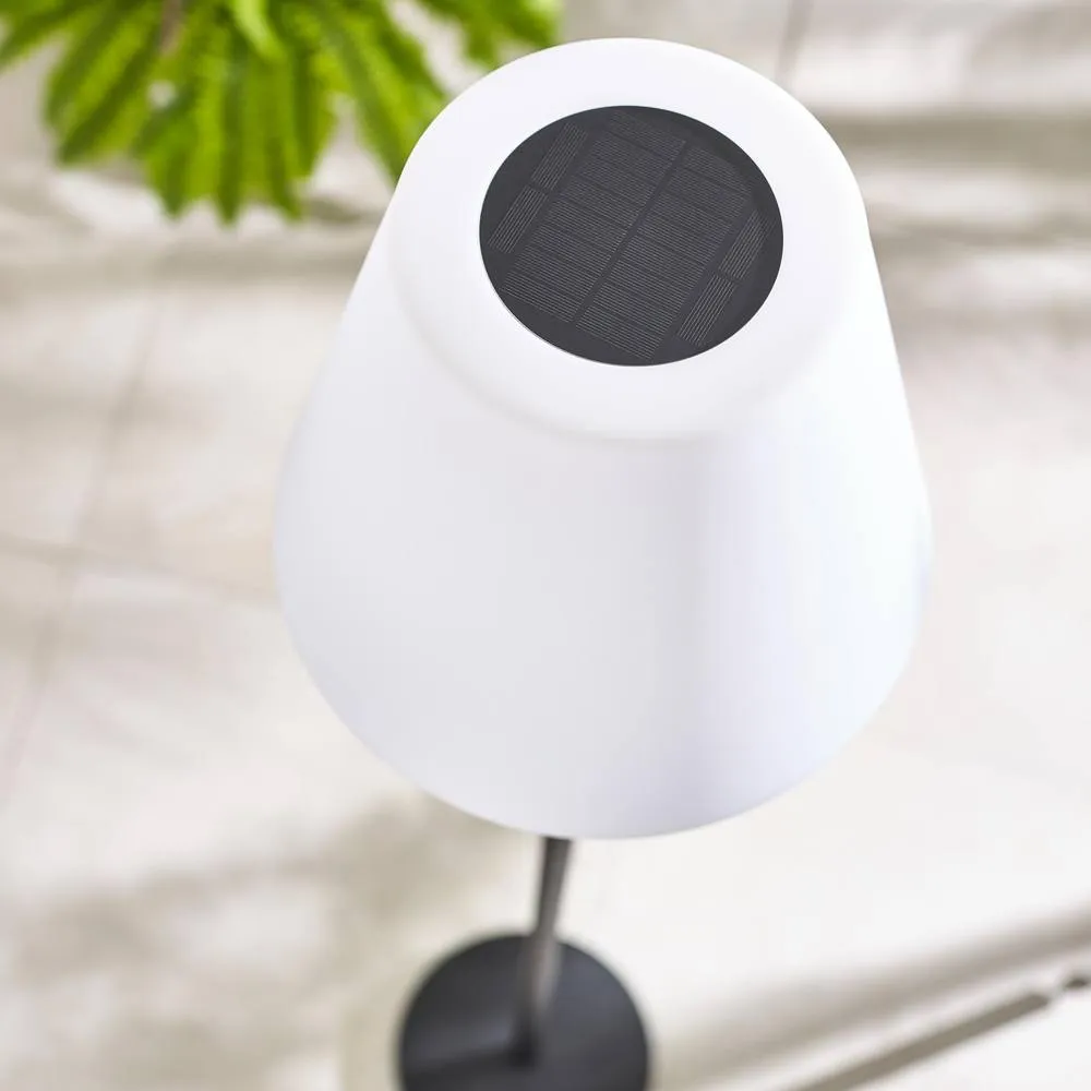 FurnitureboxUK Helia Cream & Black Solar Outdoor Floor Light 2
