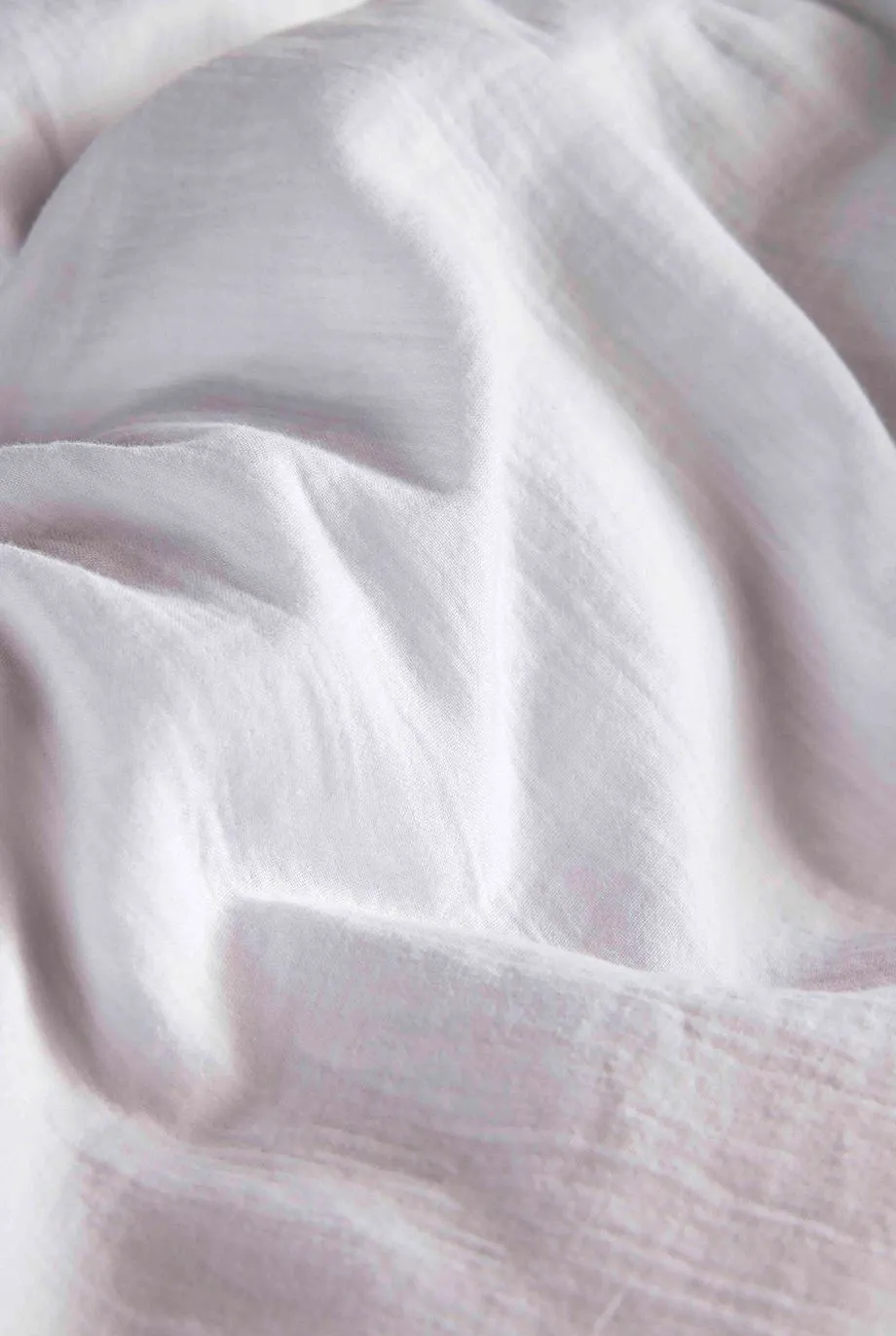 CHRISTY Double Layered Relaxed Retreat Luxury Cotton Duvet Cover Sets in White 5
