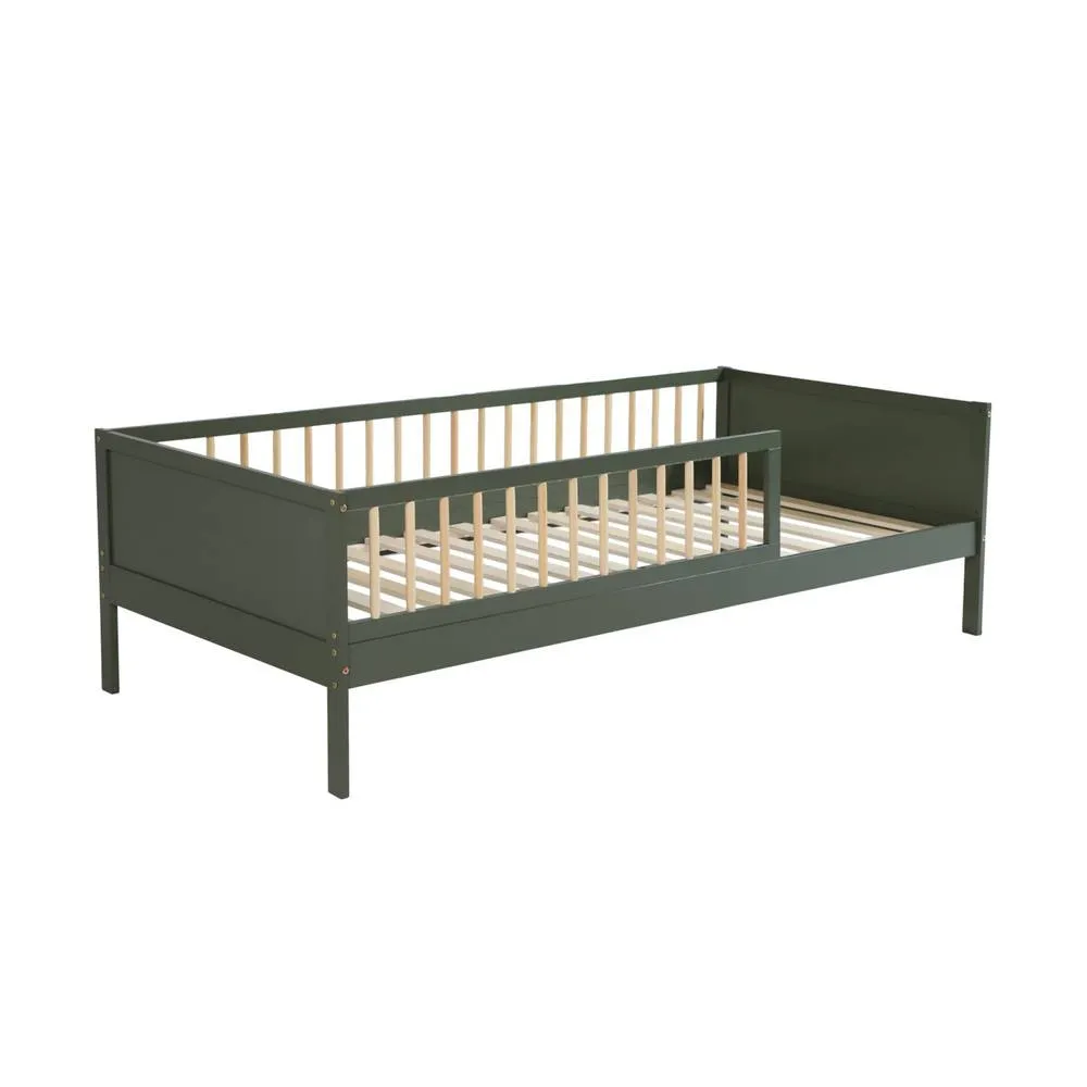 sweeek Child bed 90 x 190 cm natural pine slatted base included in Green 2