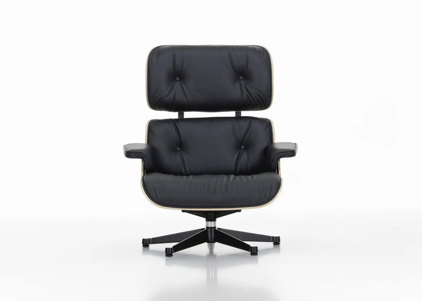 Vitra Eames Lounge Chair & Ottoman Santos Palisander Contemporary L50 60 Nero Polished Black Felt Glides 1