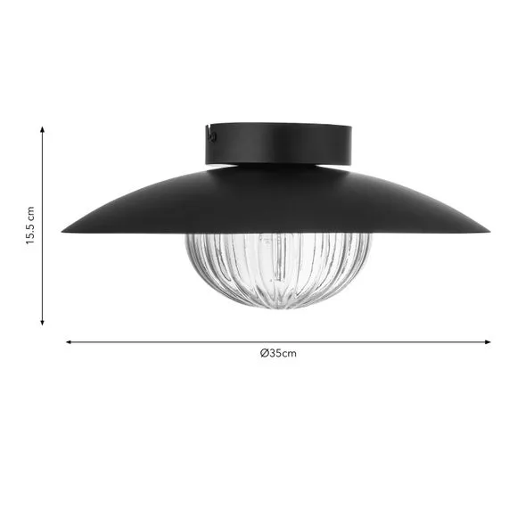Delano Black & Gold Flush Ceiling Fitting 5
