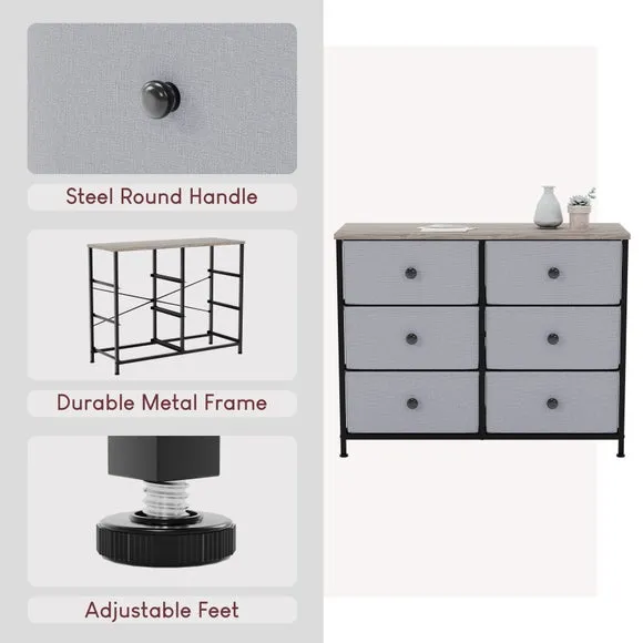 Maye 6 Drawer Fabric Chest 3