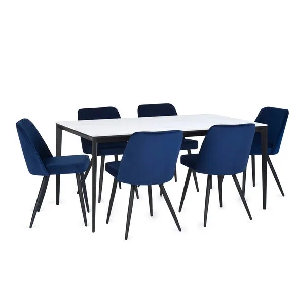 Miami 4 Seater Rectangular Dining Table, Stone 4