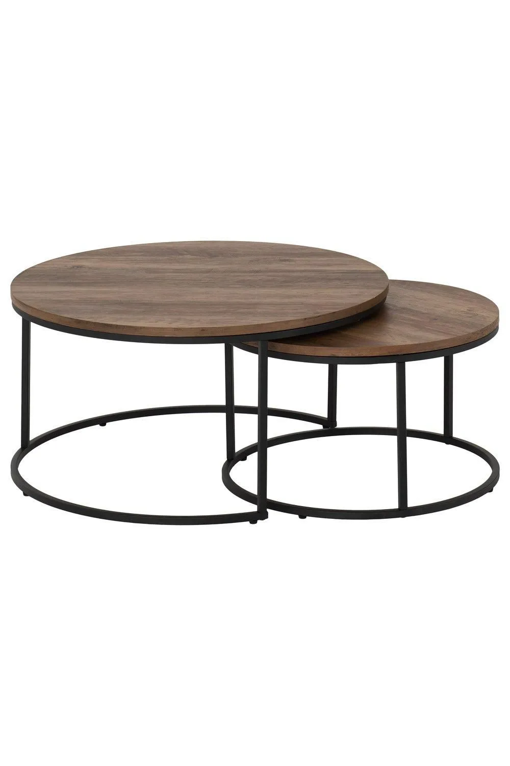 Seconique Quebec Round Coffee Table Set in Dark Brown