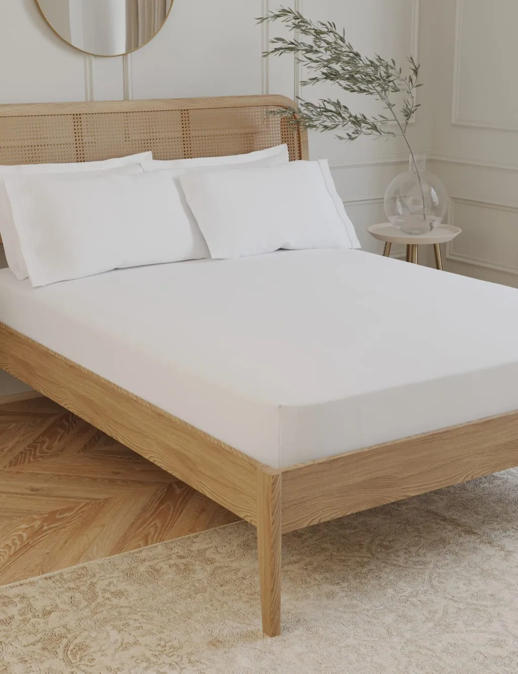 M&S Egyptian Cotton 230 Thread Count Crisp Extra Deep Fitted Sheet Ice White