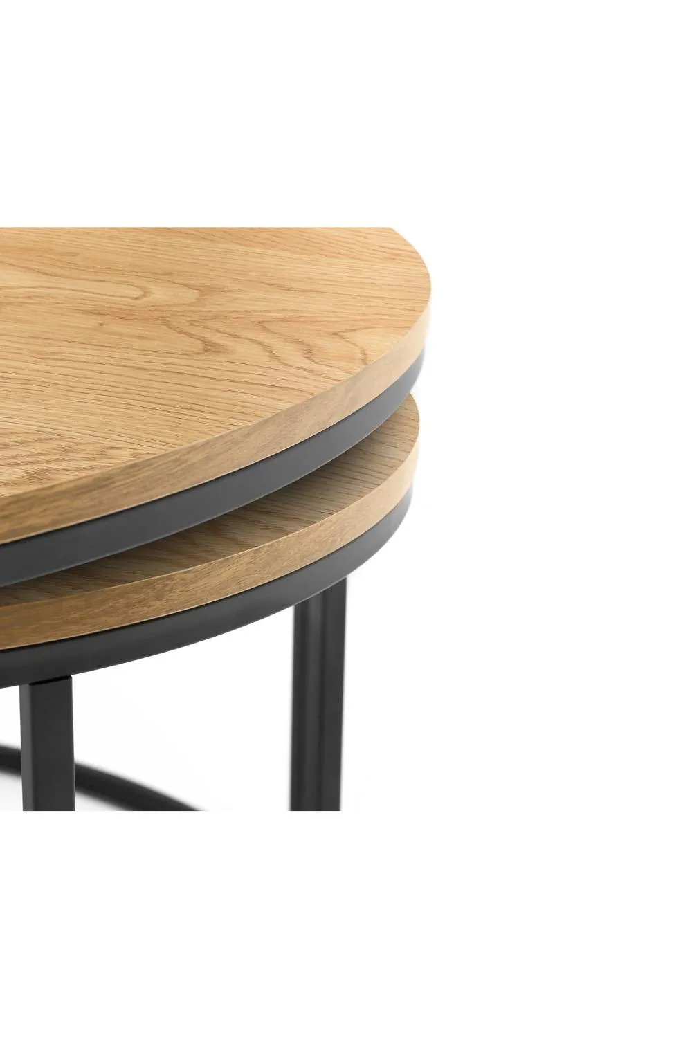 Julian Bowen Bellini Round Nest of 2 Coffee Tables in Light Oak 6