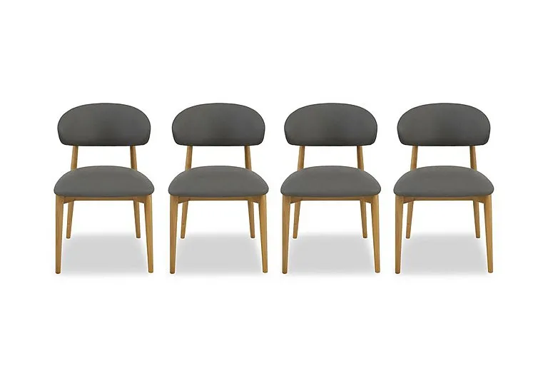Riga Set of 4 Wooden Dining Chairs - Grey
