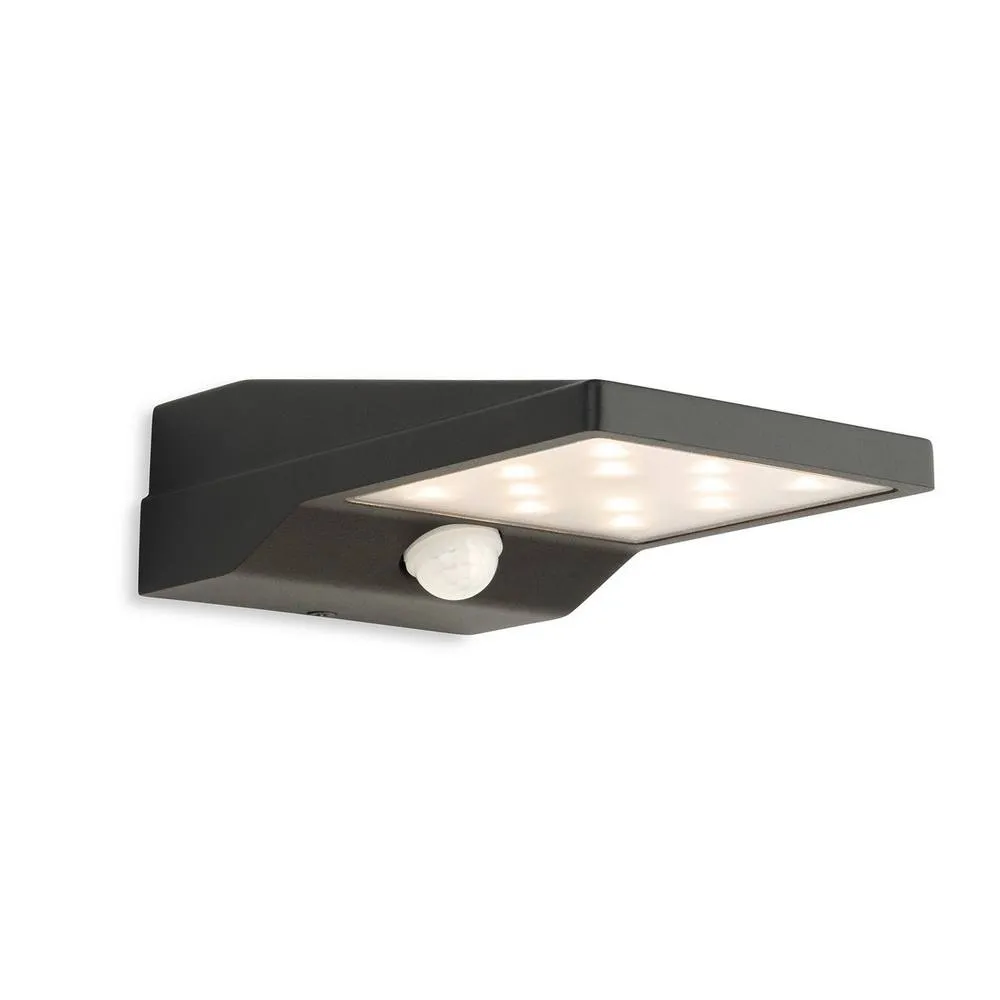 Netlighting Cyrus LED Solar Wall Light with PIR Graphite IP54 in Grey