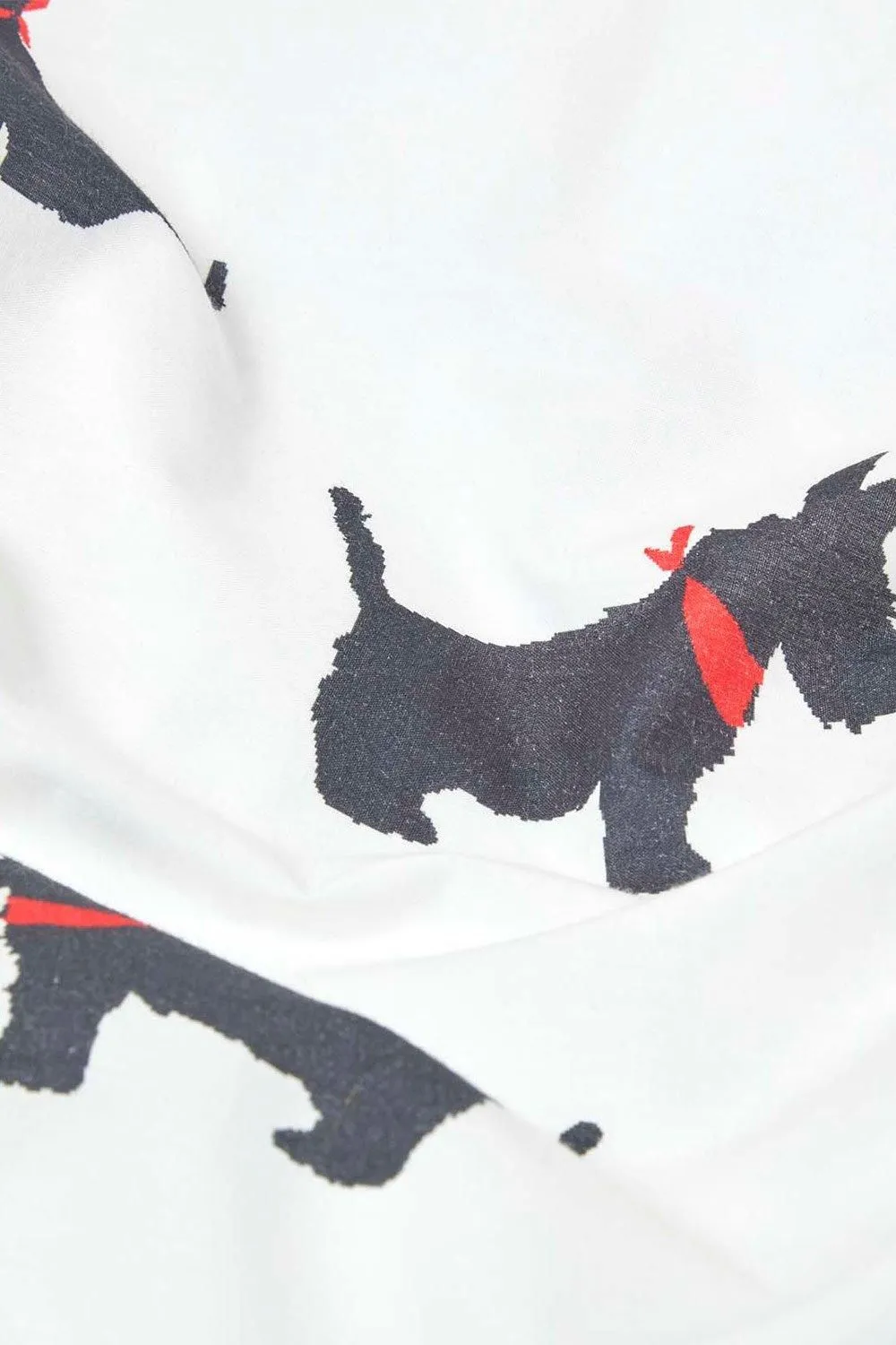 Homescapes Scottie Dog Digitally Printed Cotton Duvet Cover Set in White 3