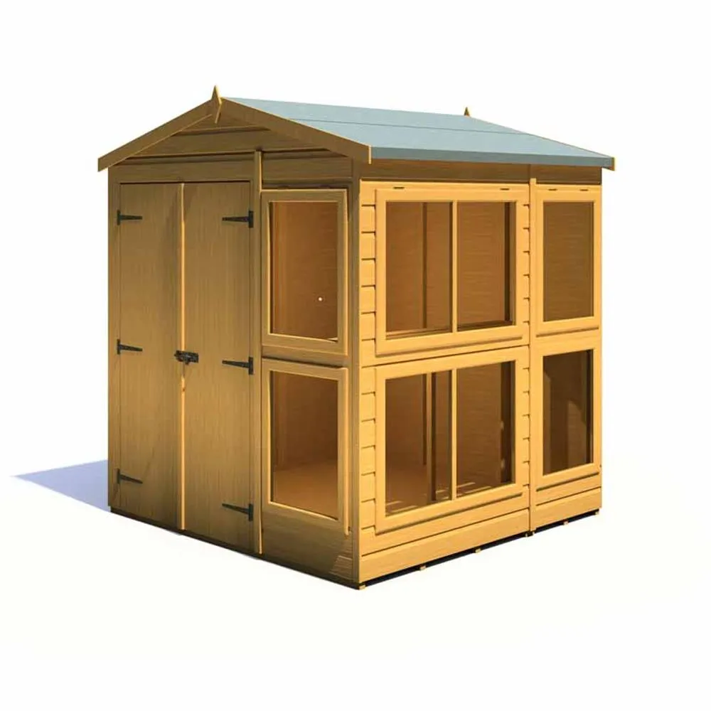 Shires Sun Hut 6 x 6 Feet Potting Shed - L179 x W185.8 x H214.6 cm in Brown 4