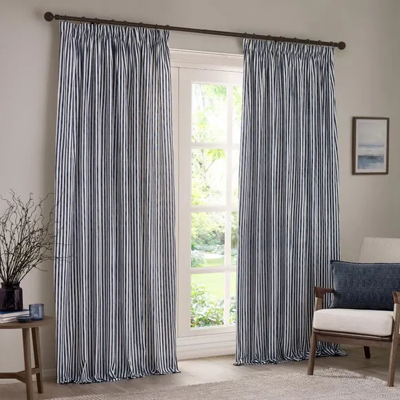 Yard Hebden Striped Pencil Pleat Curtains (Blackout Available) 2