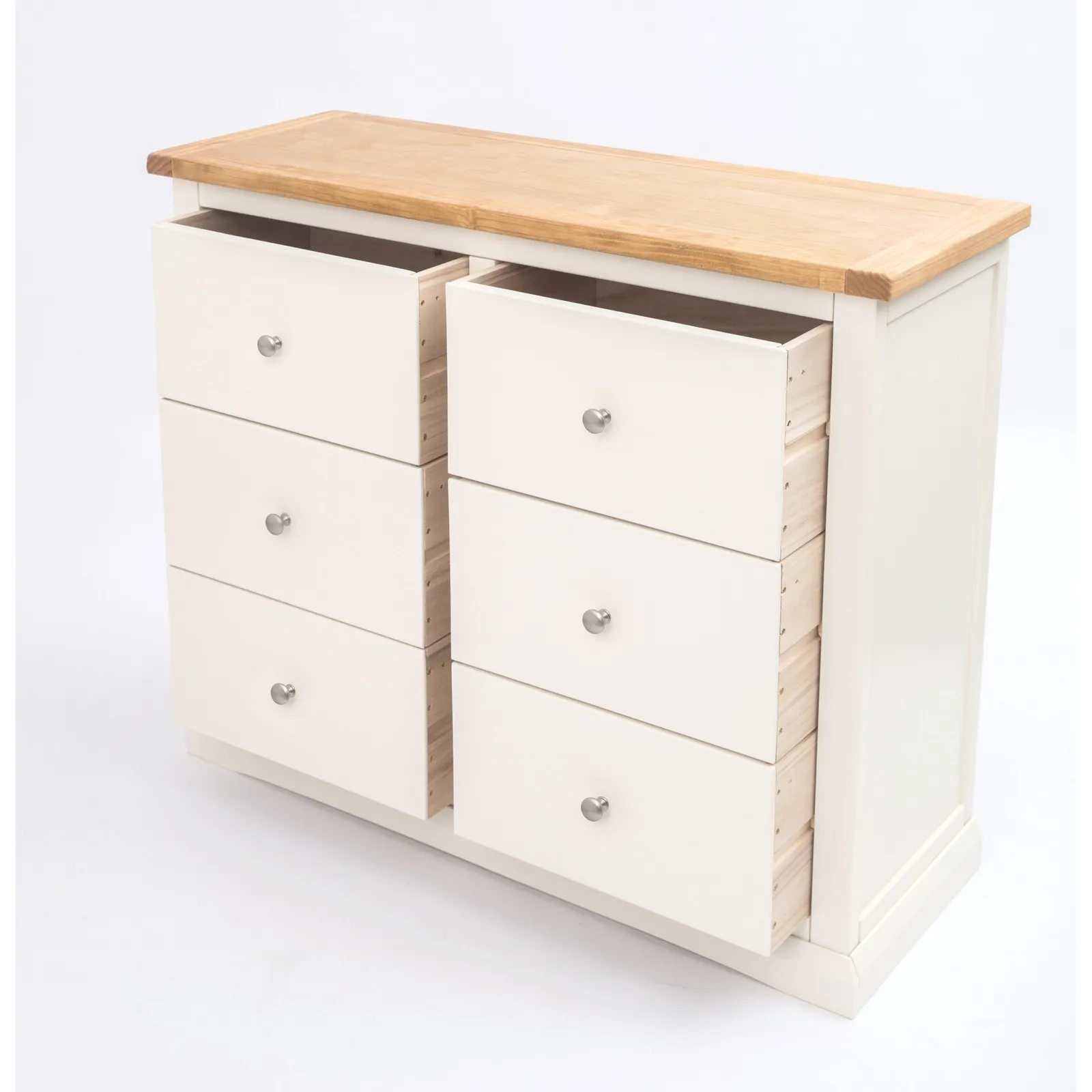 Cabinet Bits Castelli 6 Drawer Chest of Drawers Chrome Knob in Off-White 4