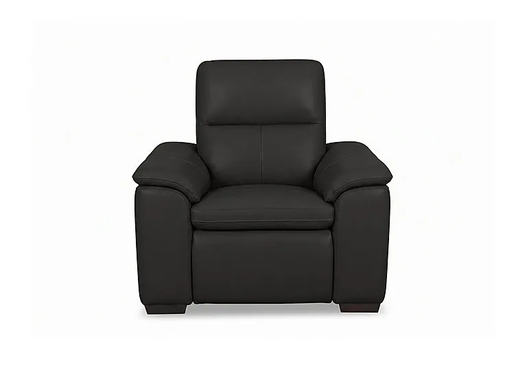Relax Leather Power Recliner Armchair with Power Headrest - Black - Sofas and Armchairs - In Time for Christmas