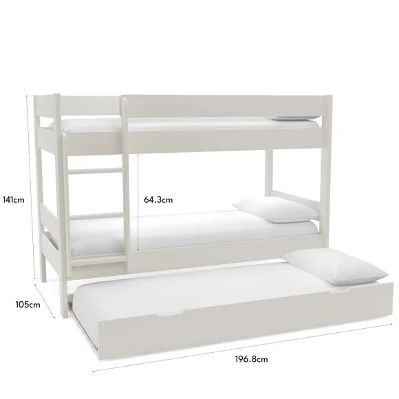 Compact Wooden Bunk Bed With Open Trundle 6