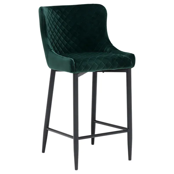 Rivington Fabric Counter Stool  Dark Green
