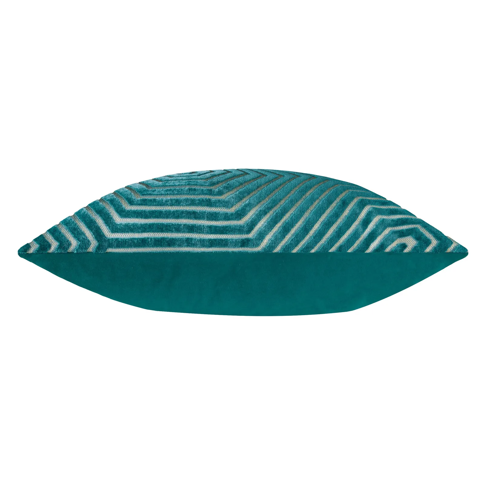 Paoletti Evoke Cut Velvet Cushion Teal, Blue 4