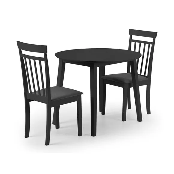 Coast 2-4 Seater Round Drop Leaf Dining Table with 2 Chairs