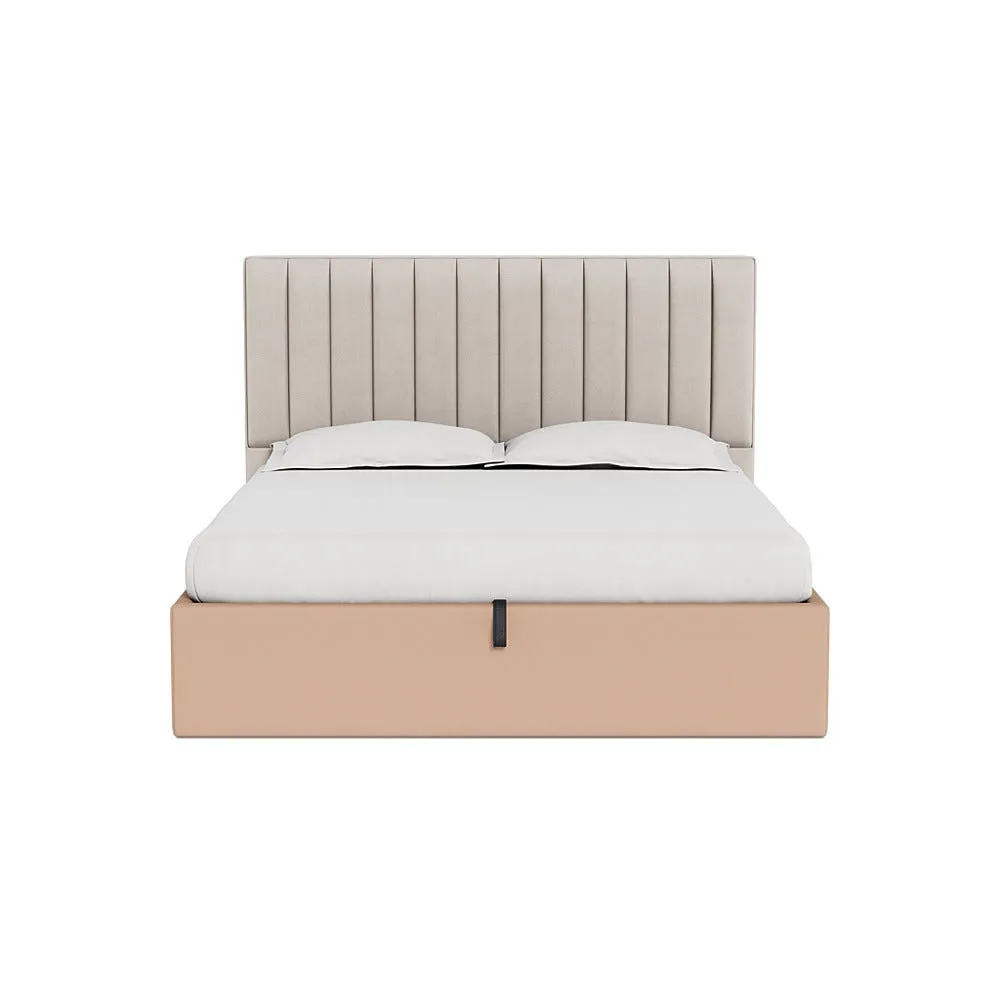 Heal's Lift Storage Divan Super King Capelo Linen-Cotton Rosedale Black Feet 1
