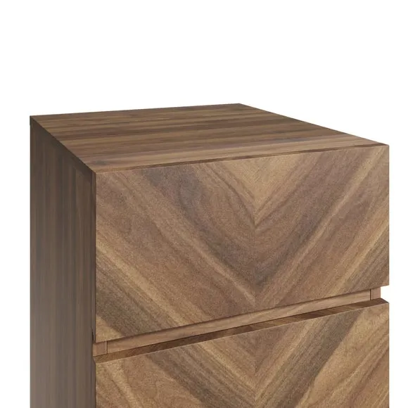 Return - Taranto 3 Drawer Bedside Table, Walnut 4