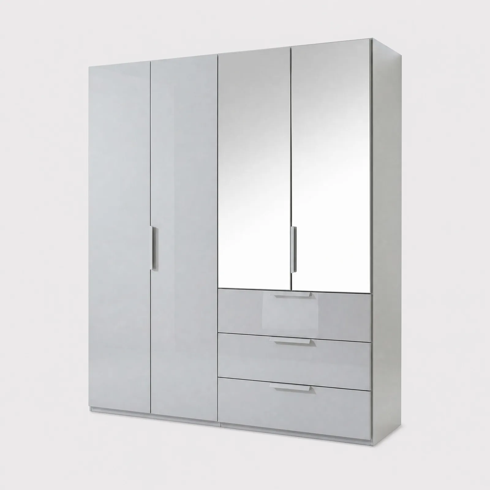 Atlanta 4 Door 3 Drawer Wardrobe 201Cm Height 223Cm, Grey | Barker & Stonehouse