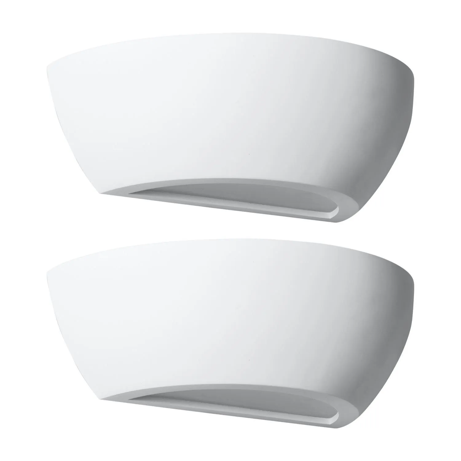 First Choice Lighting Set of 2 Mazzaro - White E14 Plaster Wall Lights