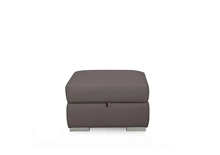 Edison Leather Storage Footstool - Elephant