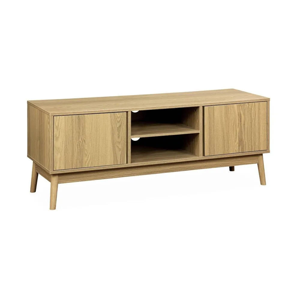 sweeek 120cm TV unit wooden effect 2 doors in Beige 2