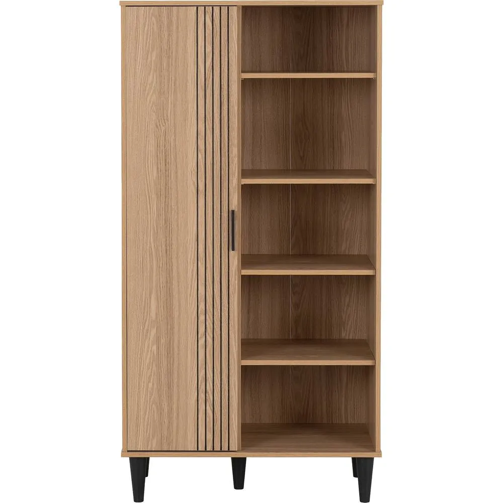 Seconique Tessa 1 Door Bookcase Unit in Natural 4