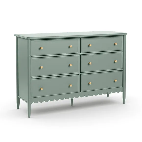 Remi Wide 6 Drawer Chest, Lilypad Green 6