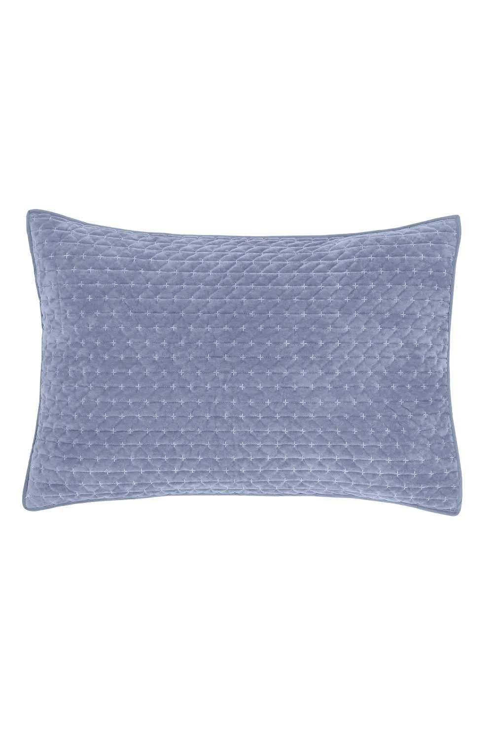 Bianca 'Attica Velvet' Embroidered Pillow sham Pair in Blue 3