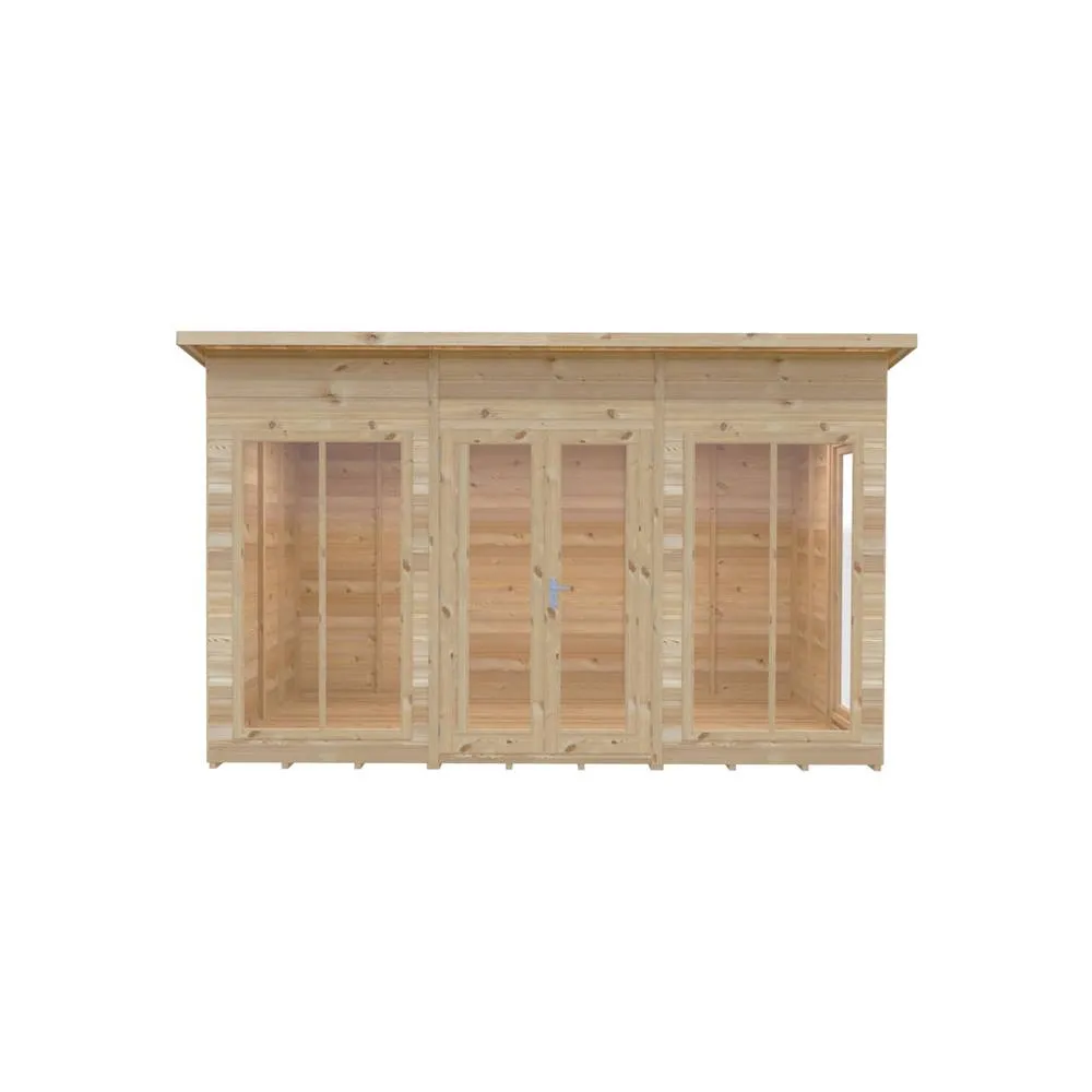 Shires Lela 12x8 Summerhouse - L244.8 x W357 x H227.5 cm in Light Brown