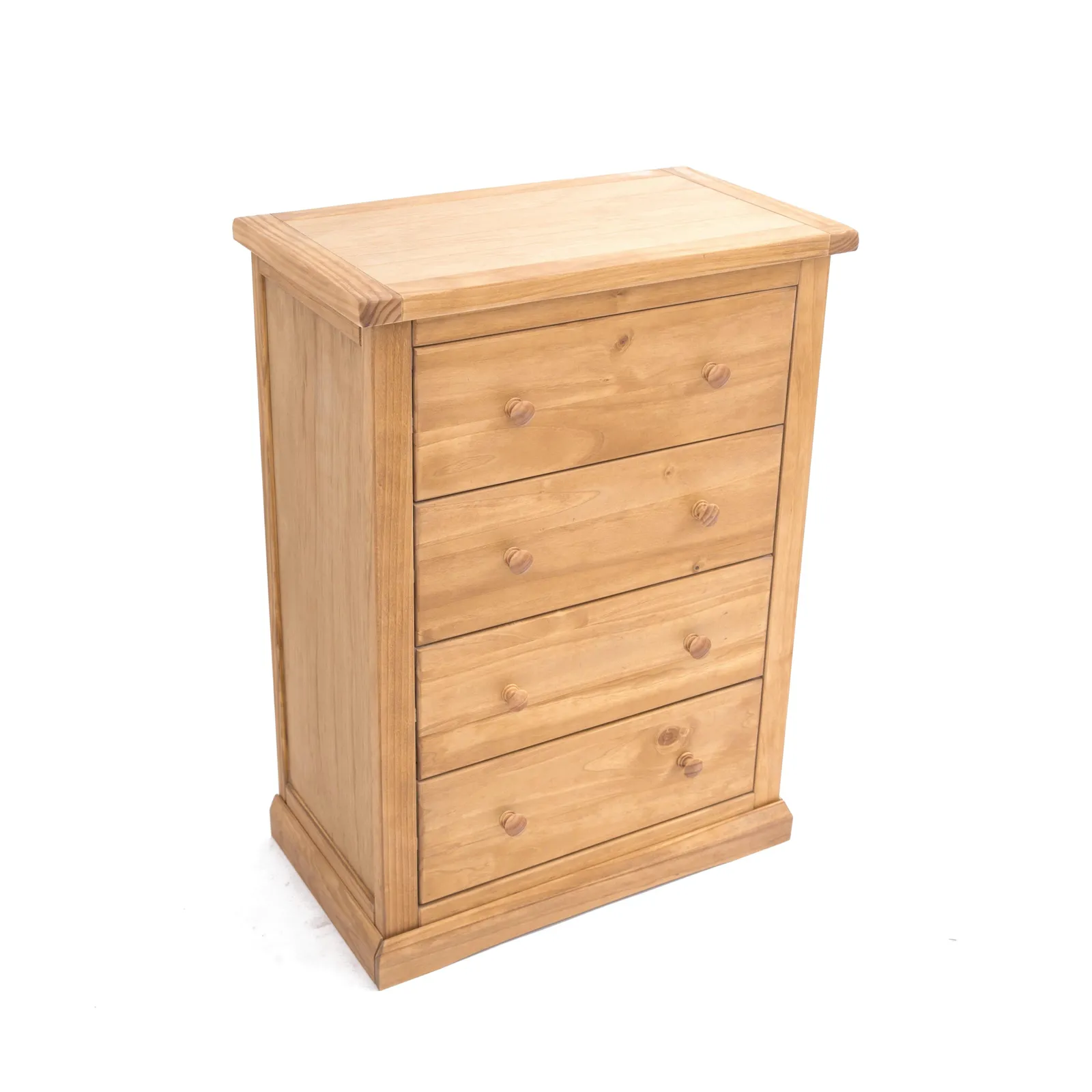 Cabinet Bits Lucca 4 Drawer Chest of Drawers Wood Knob in Light Brown 3