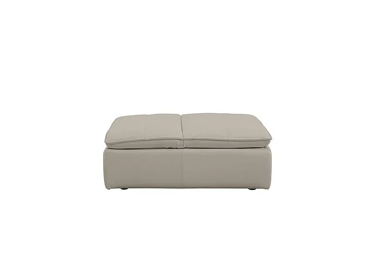 Starlight Express Leather Storage Chair Footstool - Silver Grey