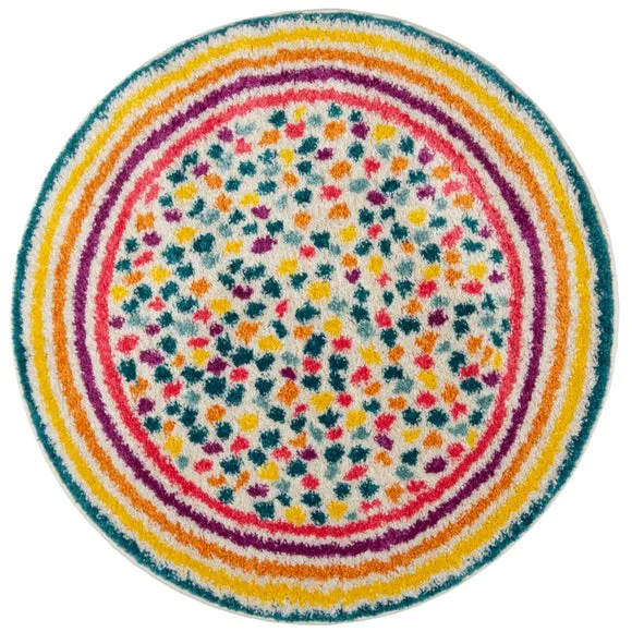 Rainbow Spot Berber Circle Rug 2