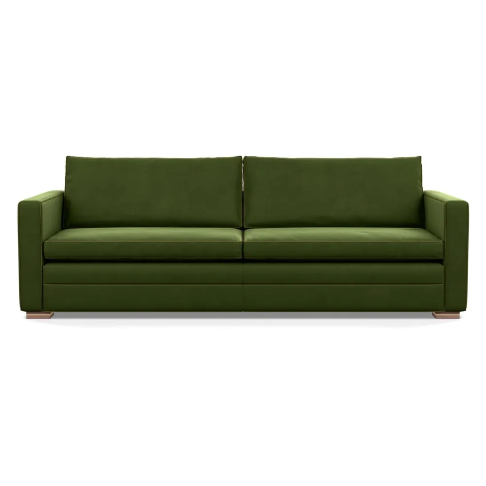 Heal's Palermo 5 Seater Sofa Nobilis Velvet Leaf Brass and Walnut Feet 1