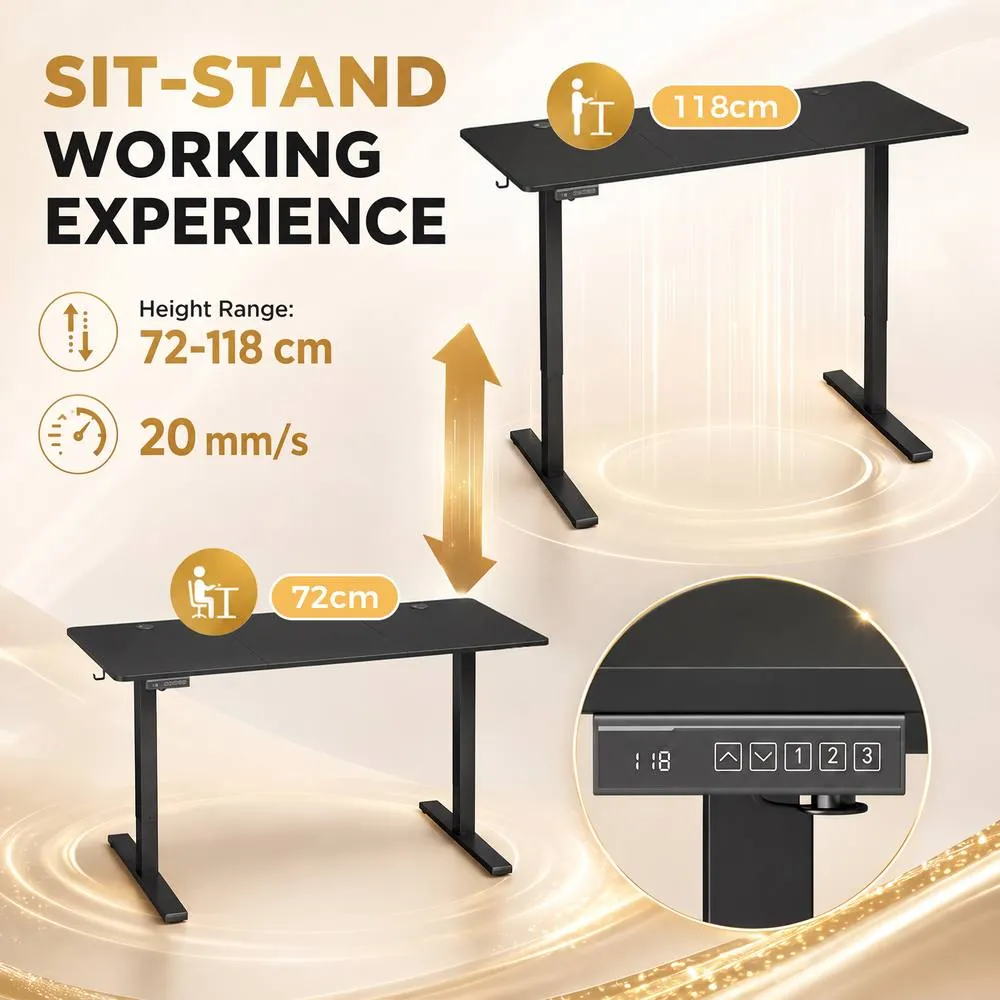 HOMCOM Standing Desk Memory Control Adjustable Black 4