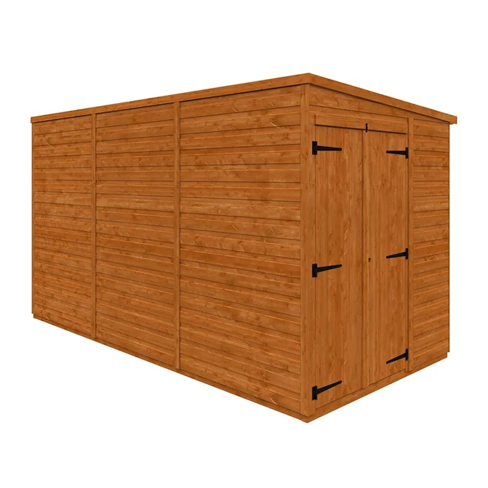 Buttercup Farm 12x6 Flex Pent Double Door Windowless 12mm Flex - L353.8xW175xH203 cm in Burnt Orange