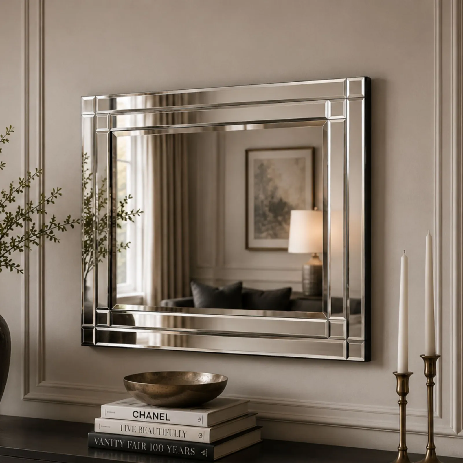Yearn Mirrors Double Bevelled Wall Mirror 90x60cm in Clear 2