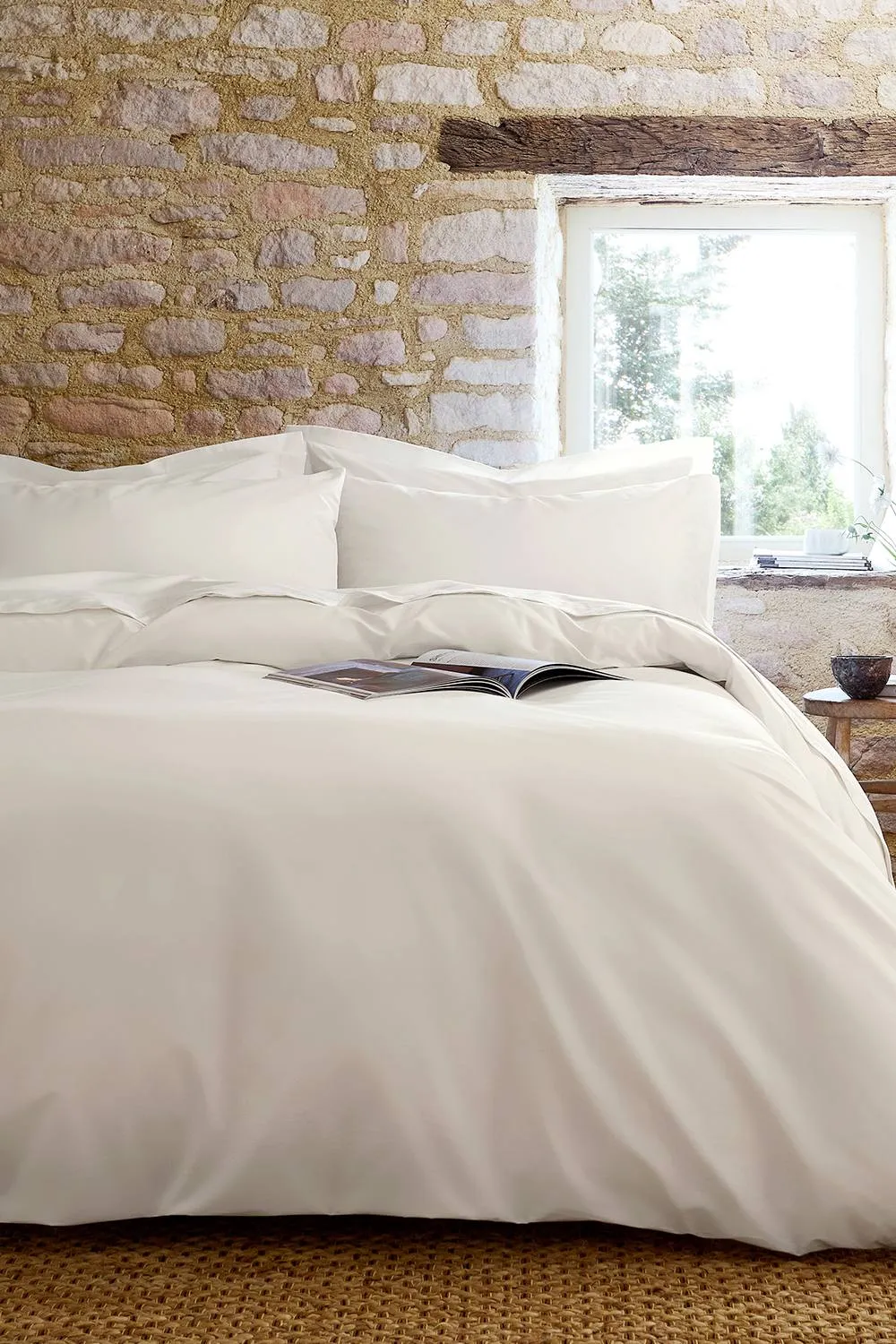 CHRISTY Pure Cotton Percale Standard Pillowcase Pair in Ivory 2
