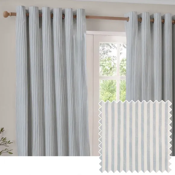 Yard Hebden Striped Eyelet Curtains (Blackout Available) 6
