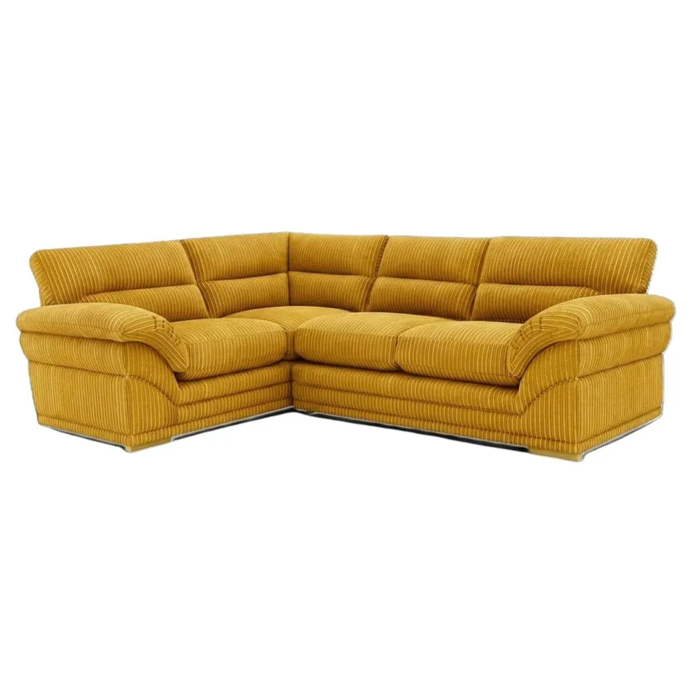 Bliss Furniture Amalfi Claude Right Hand 2 Piece Corner Sofa in Mustard
